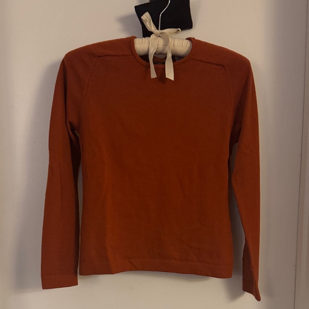 Lord & Taylor Orange Merino Wool Sweater